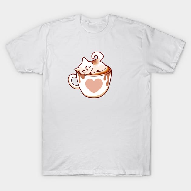 Cute Catpuccino! T-Shirt by Sunny Saturated